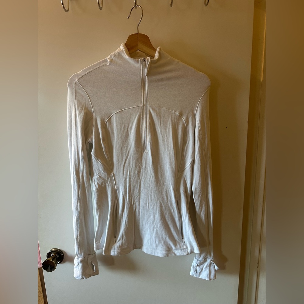 Lululemon Athletica White Half-Zip Top